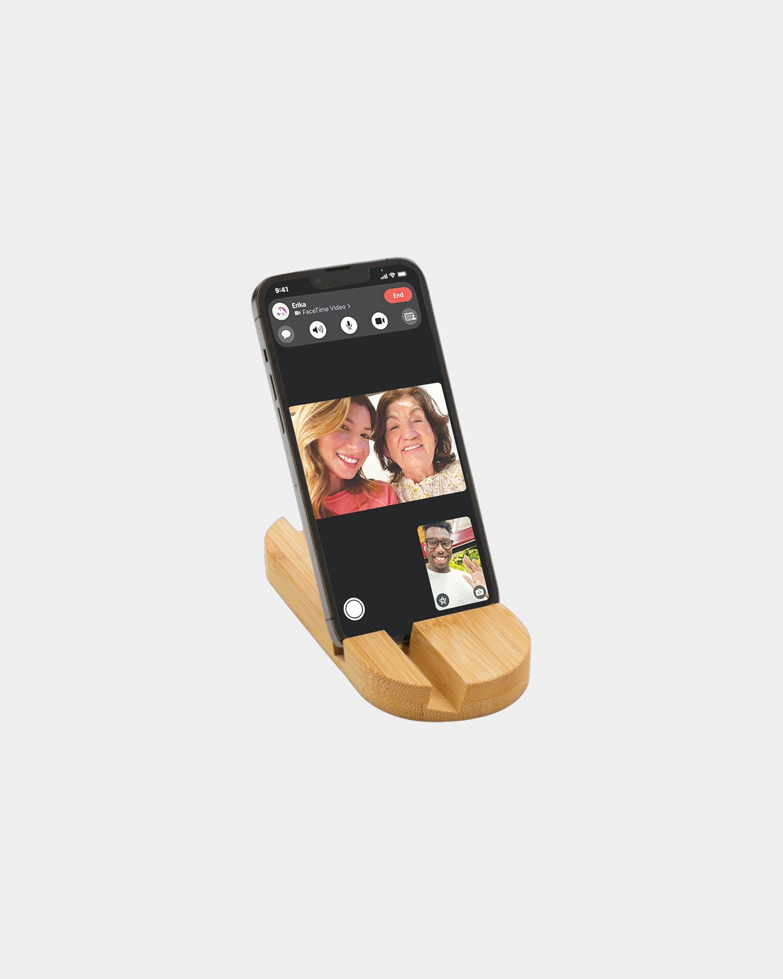 Support tablette ou téléphone en bambou à personnaliser - 1